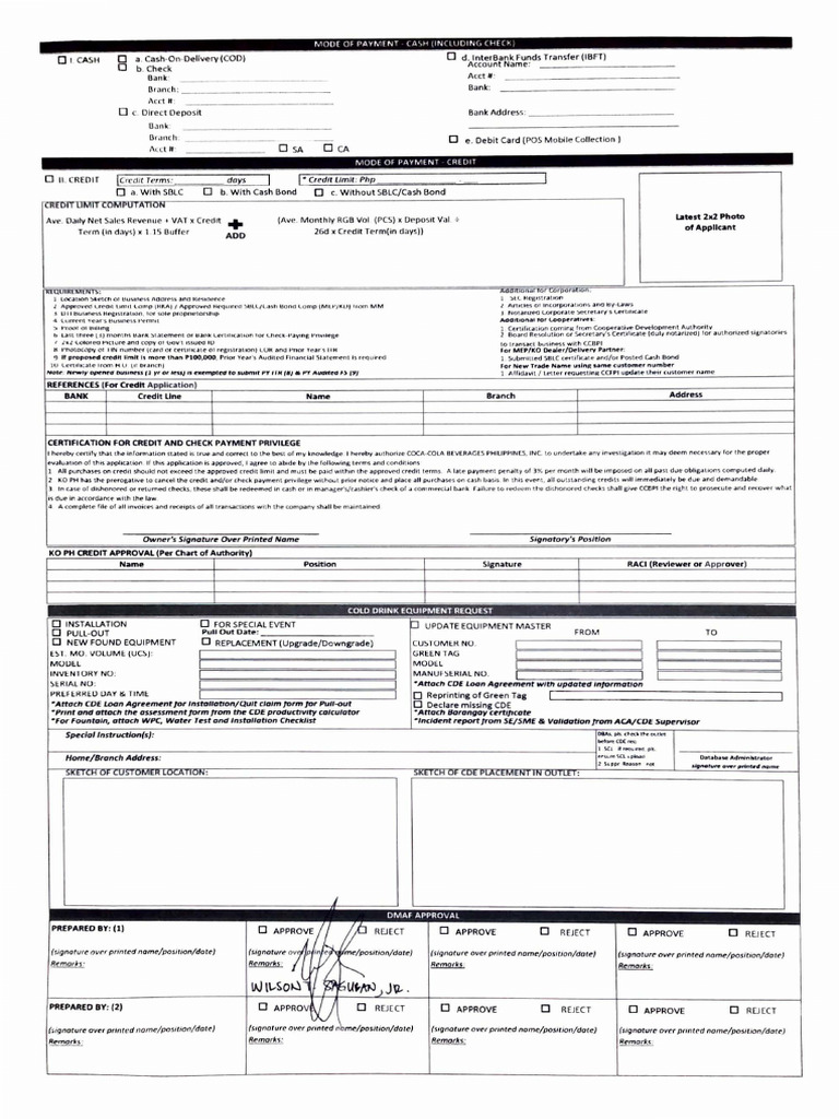 Credit Application and Payment Options | PDF