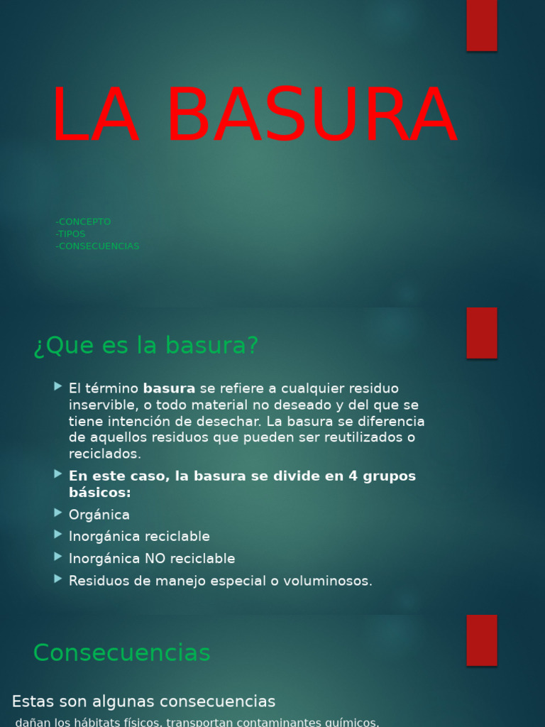 Tipos y Consecuencias de la Basura | PDF