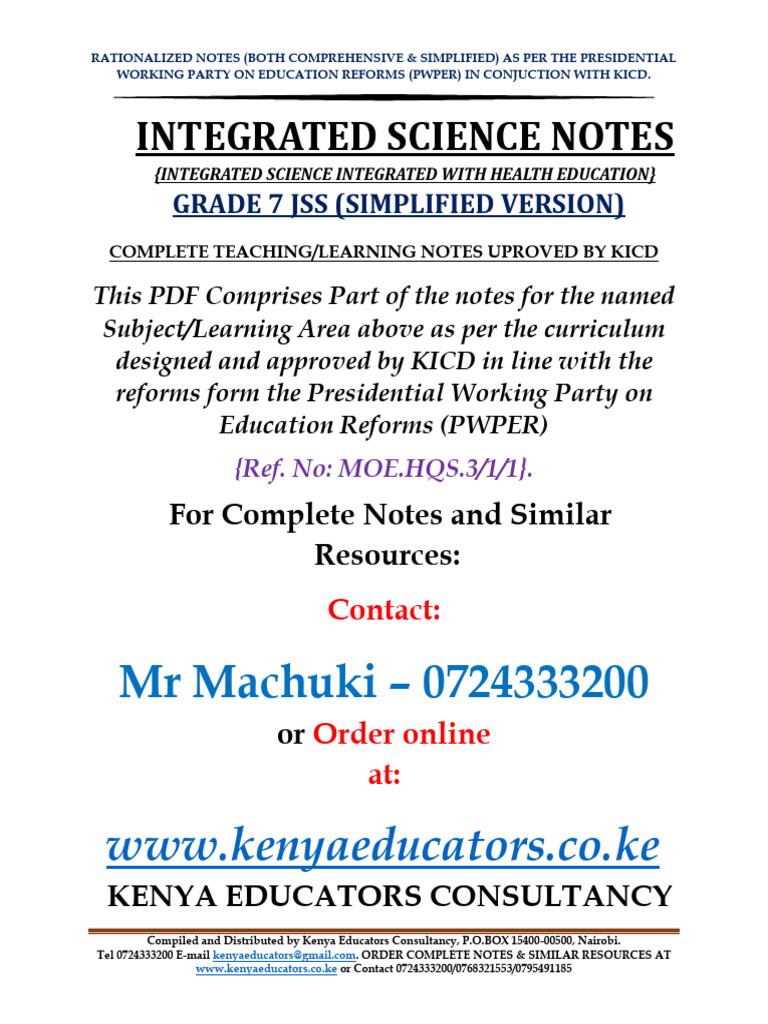 Grade 7 Integrated Science Notes PDF | PDF | Science | Science ...