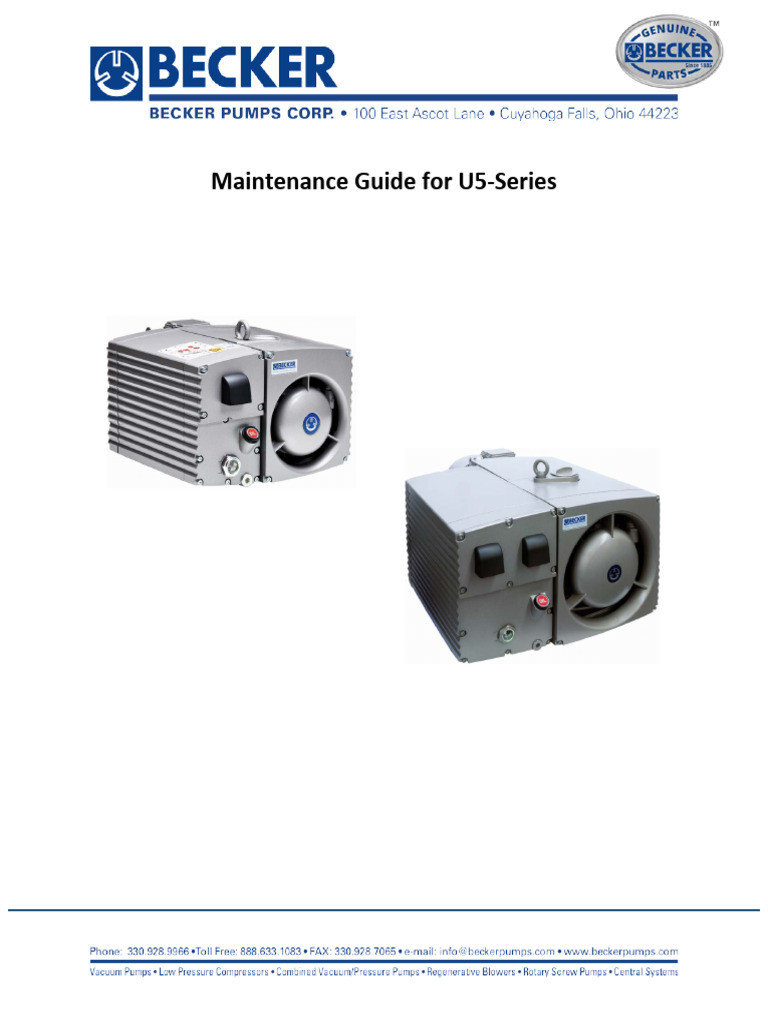 U5-Series Vacuum Pump Maintenance Guide | PDF | Pump | Vacuum