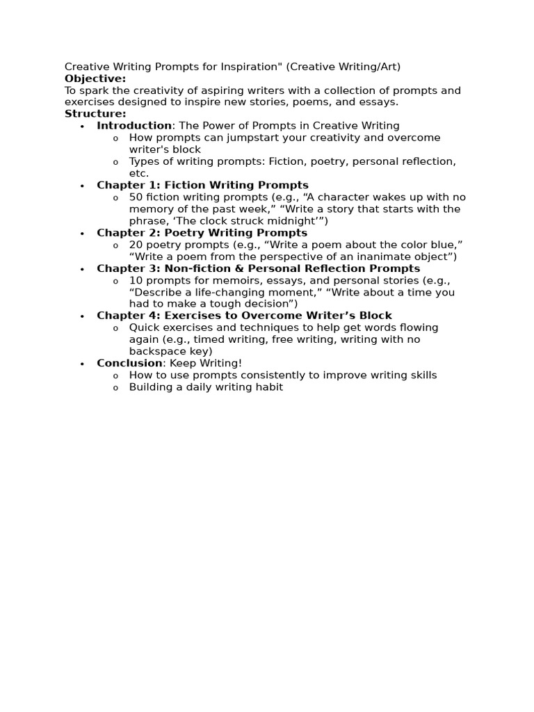 Creative Writing Prompts For Inspiration | PDF