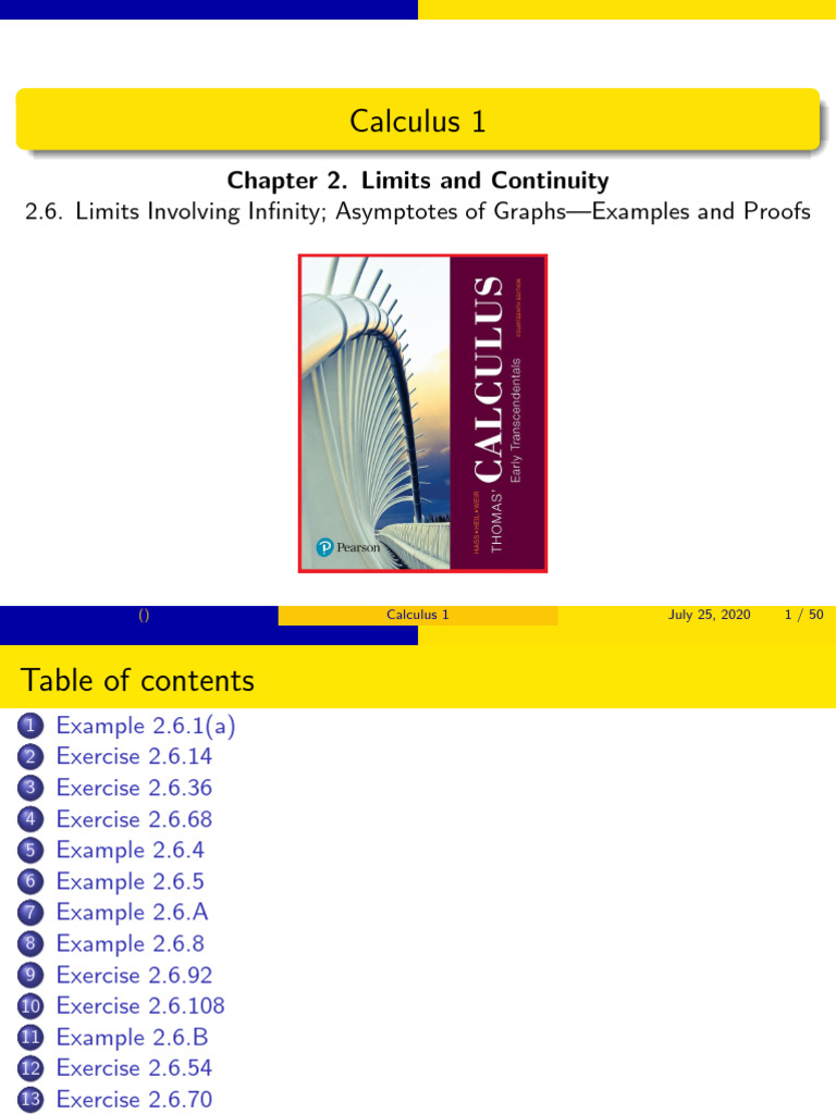 Limits Involving Infinity and Asymptotes | PDF | Infinity | Calculus