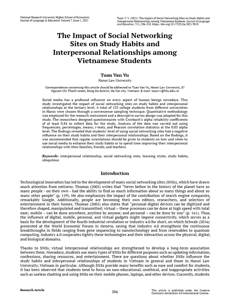 Social Media's Impact on Vietnamese Students | PDF | Social Networking ...