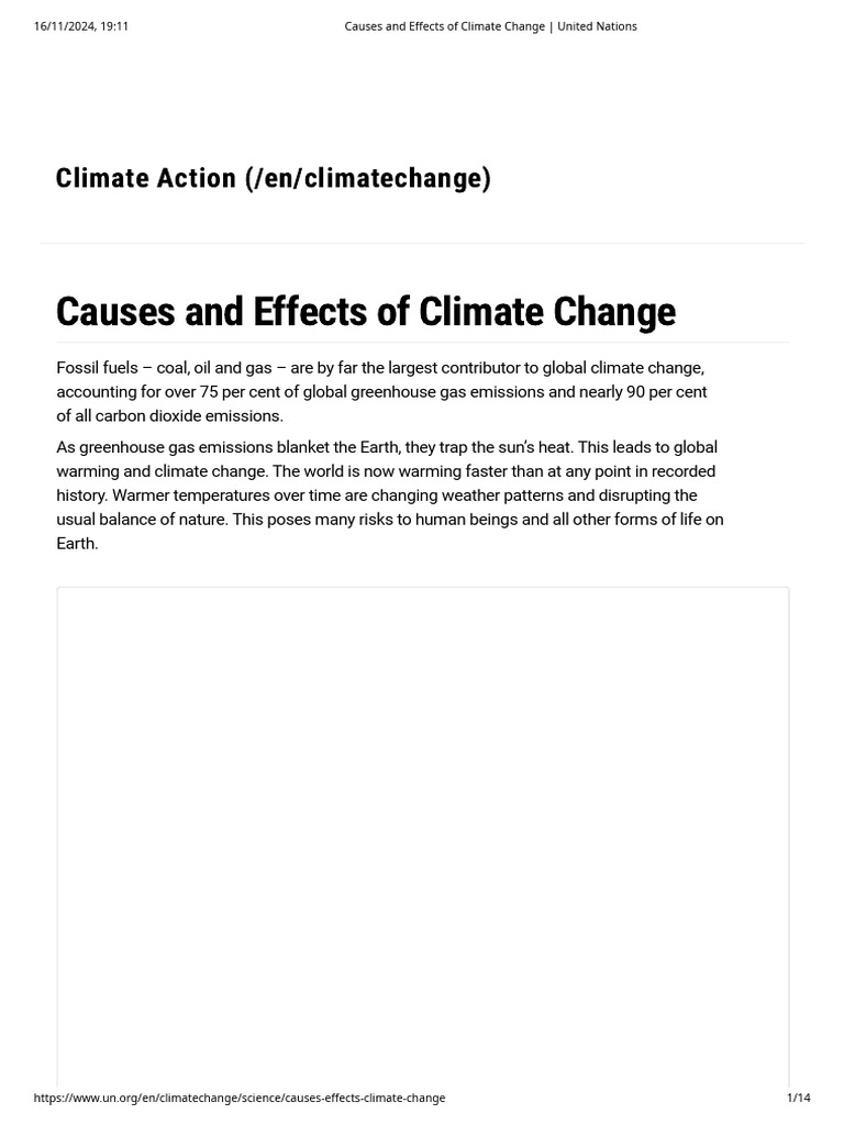 Causes and Effects of Climate Change | PDF | Climate Change ...