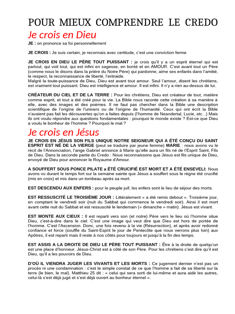 Comprendre le Credo Catholique | PDF | Saint-Esprit | Résurrection de Jésus