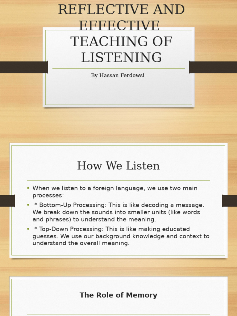 Effective Listening Strategies for Learners | PDF | Reading ...