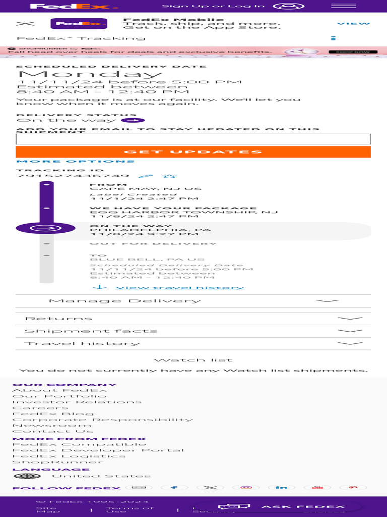 FedEx Package Tracking and Updates | PDF