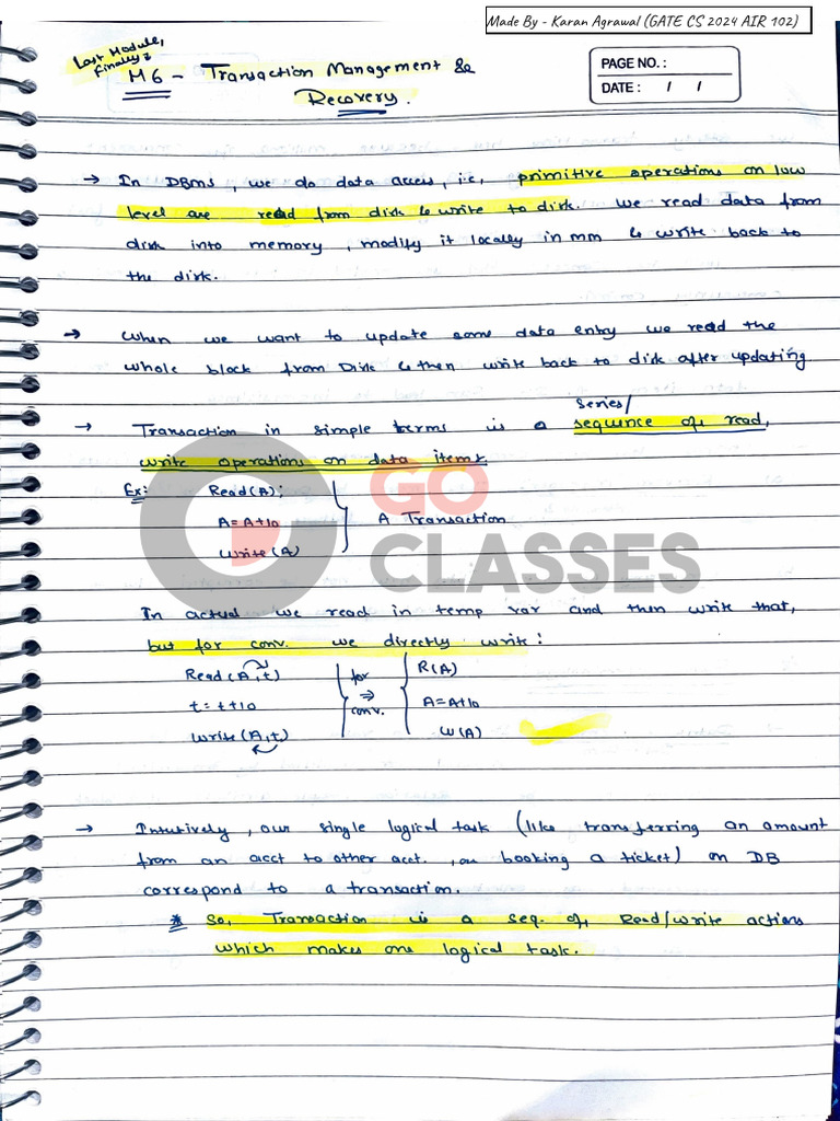 GATE CS 2024 Notes by Karan Agrawal | PDF