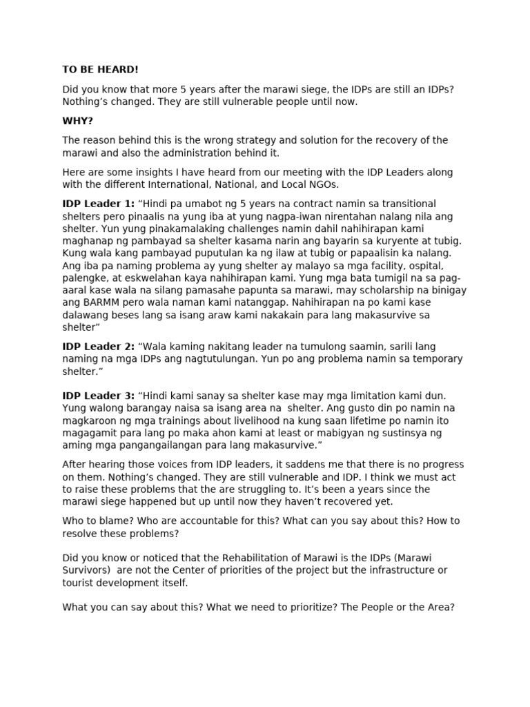 To Be Heard | PDF