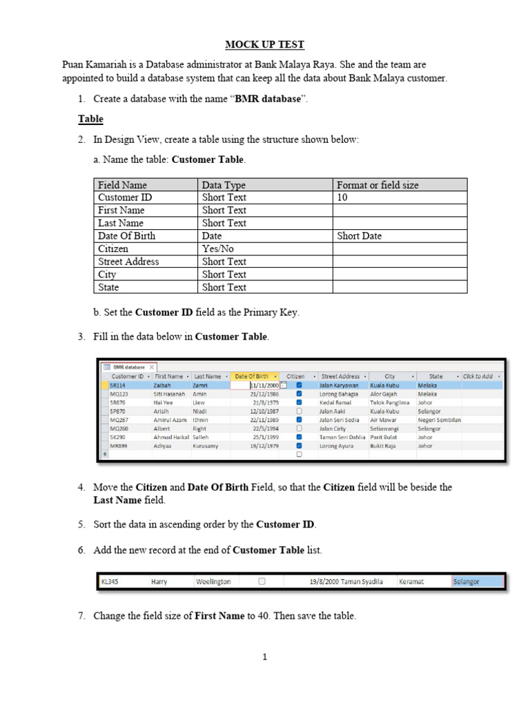 Database Design for Bank Malaya Raya | PDF | Databases | Software