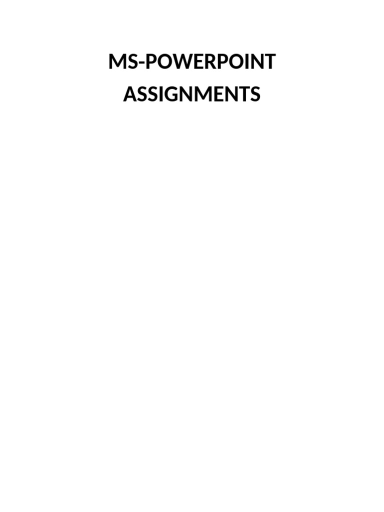 PowerPoint Assignment Topics Guide | PDF