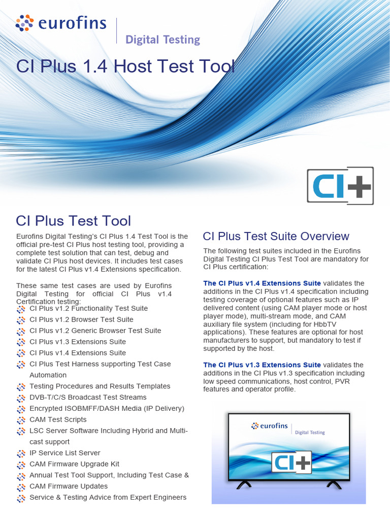 Ci Plus Test Tool 14 | PDF | Multimedia | Telecommunications