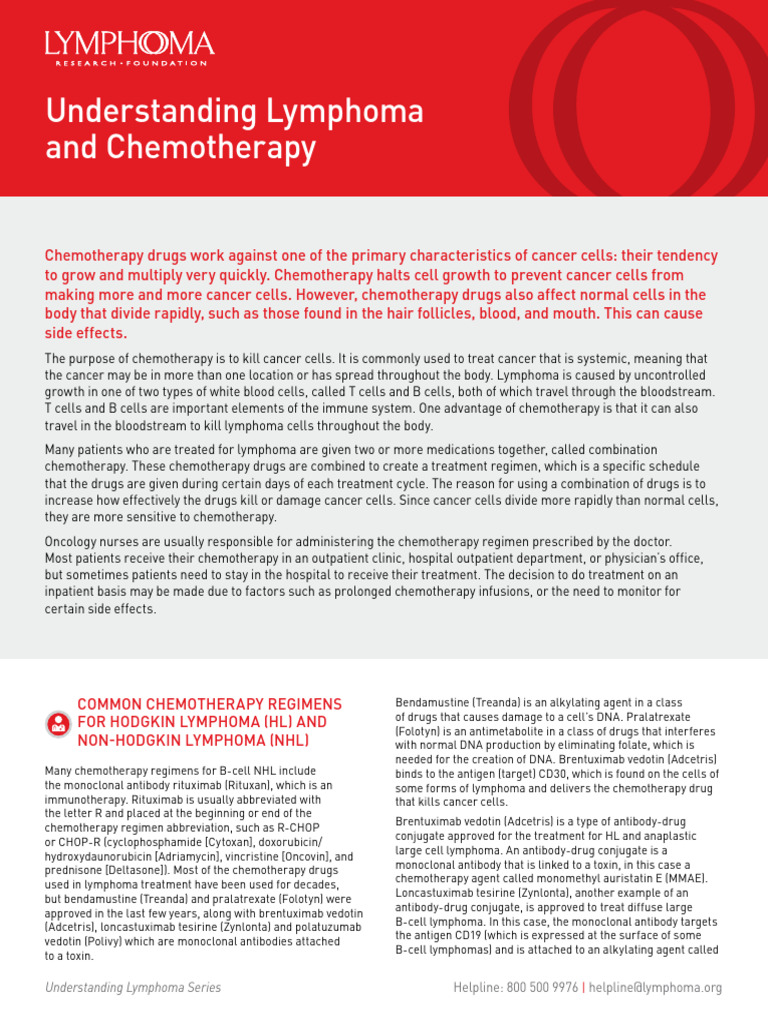 Understanding Lymphoma and Chemotherapy | PDF | Chemotherapy | Lymphoma