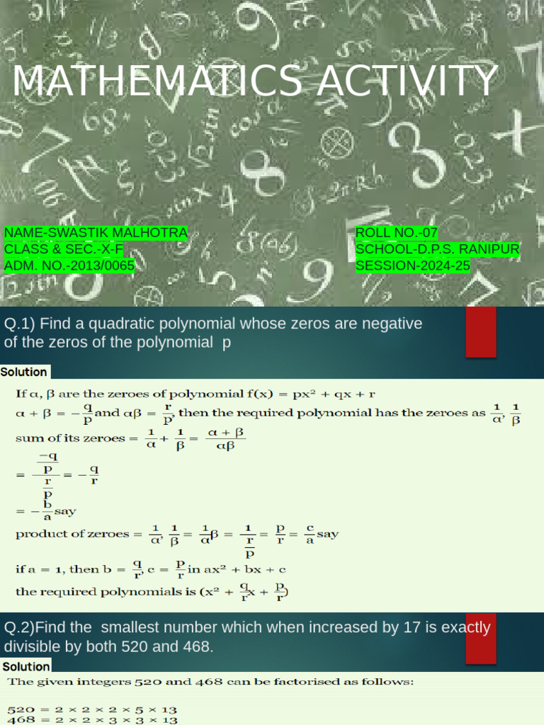 High School Math Exercises | PDF