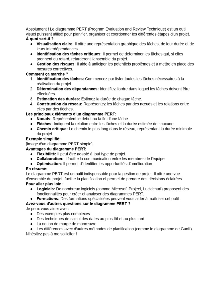 Comprendre le diagramme PERT | PDF
