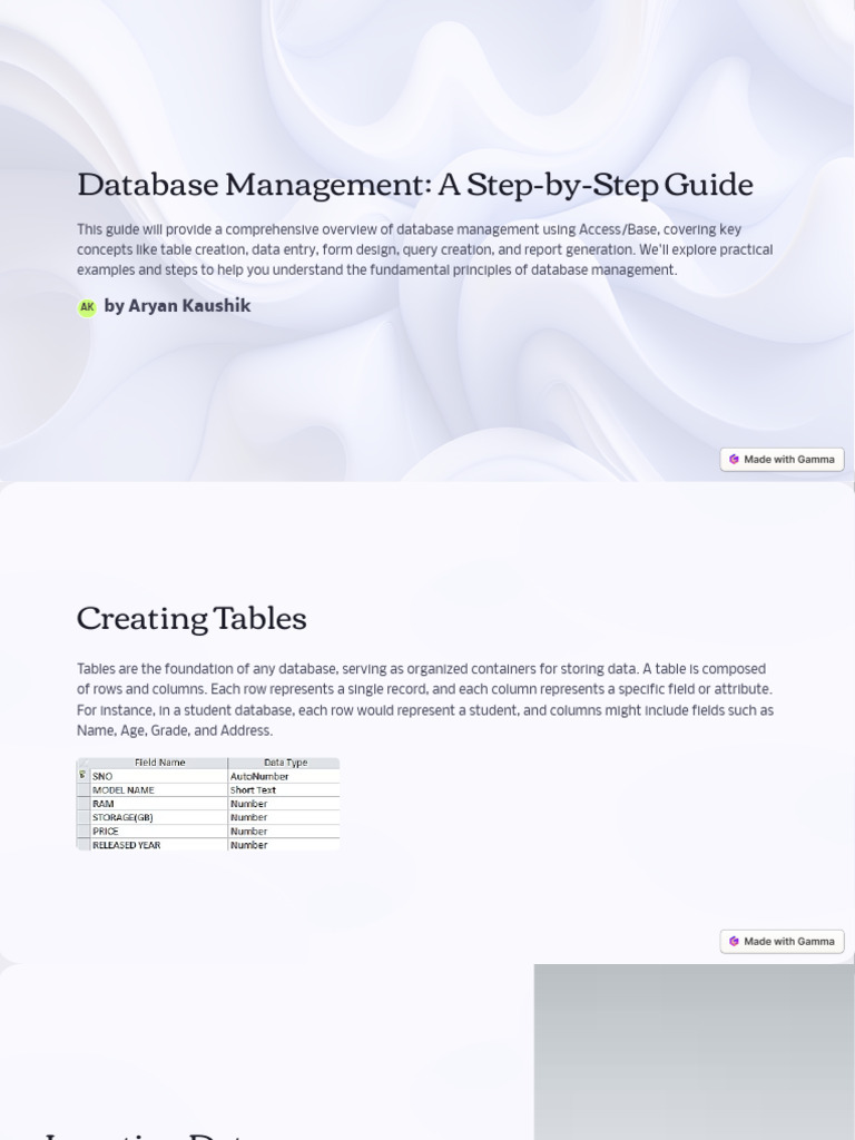 Database Management Guide: Access/Base | PDF | Databases | Data