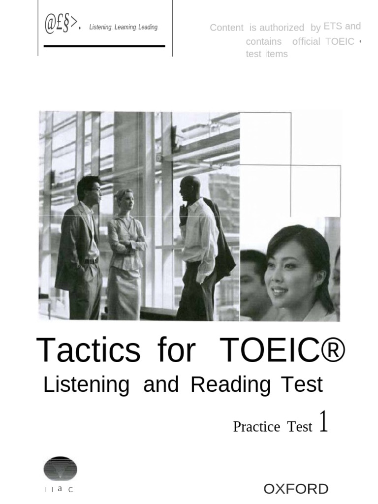 Practice Test 1 Tactics For Toeic Reading And Listening Tests Pdf
