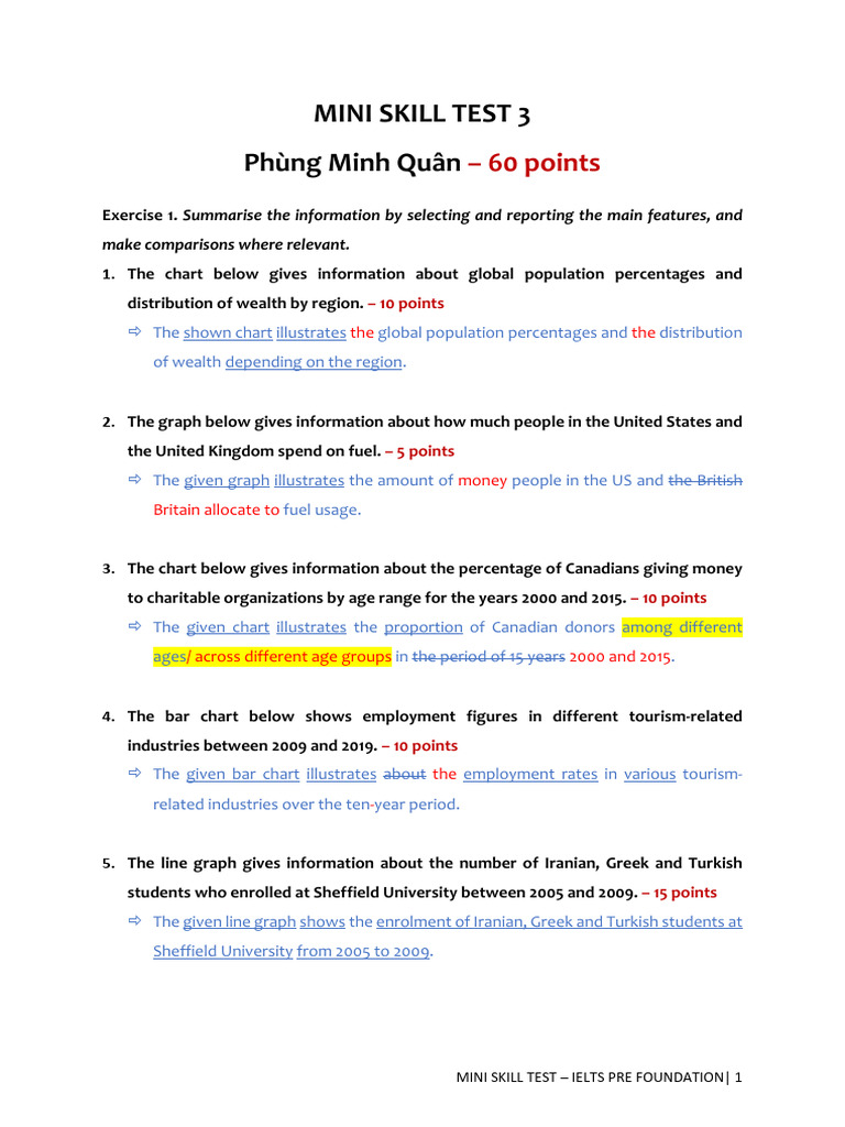 IELTS Mini Skill Test Overview | PDF