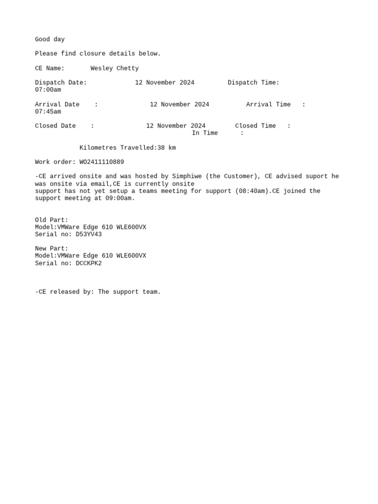 Work Order WO2411110889 | PDF