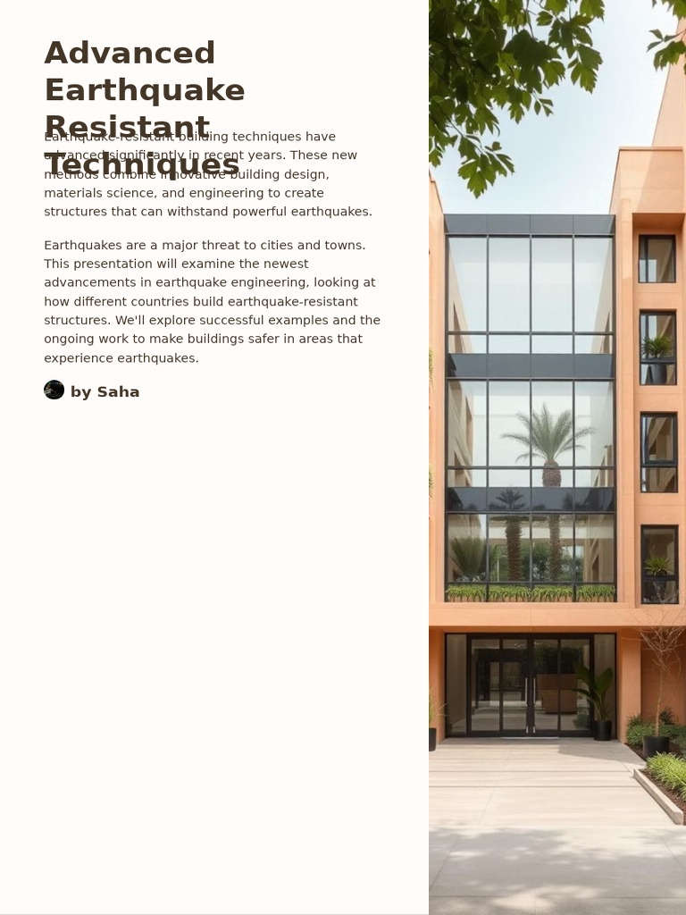 Advanced Earthquake Resistance Techniques | PDF | Earthquake ...