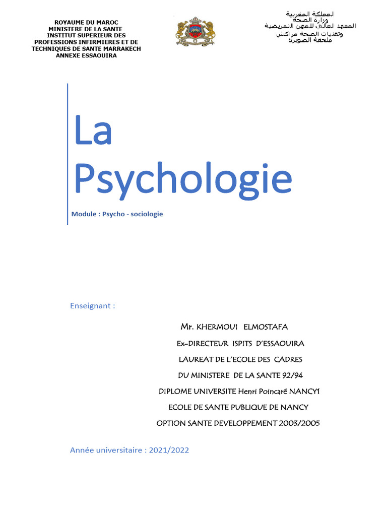 Introduction à la Psychologie et Développement | PDF | Psychologie ...