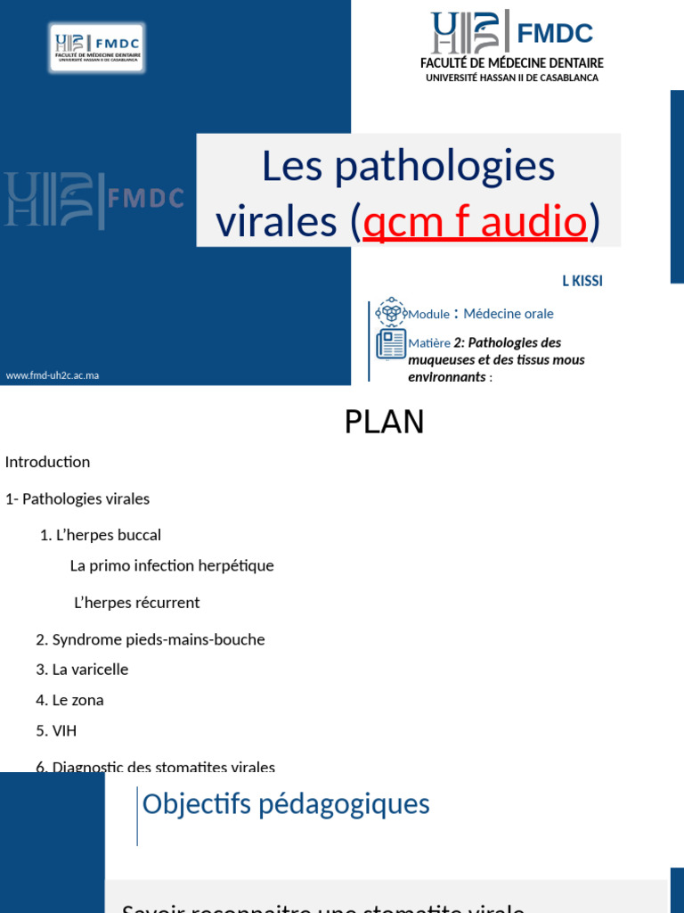 Pathologies virales en médecine dentaire | PDF | Maladies virales ...