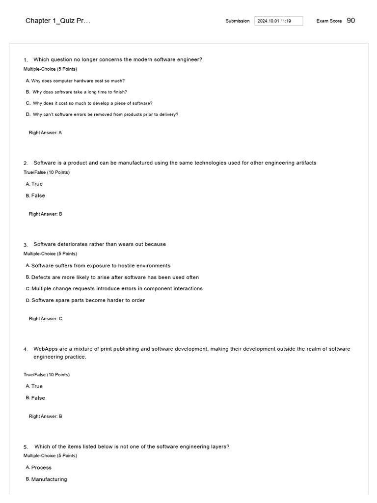 112 Quiz 1 Software | PDF | Software | Computer Programming