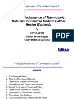 Chris Ludwig- Verifying Performance of Thermobaric Materials for Small to Medium Caliber Rocket Warheads