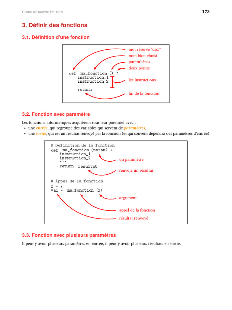 Définir des fonctions en Python | PDF | Structure de contrôle ...