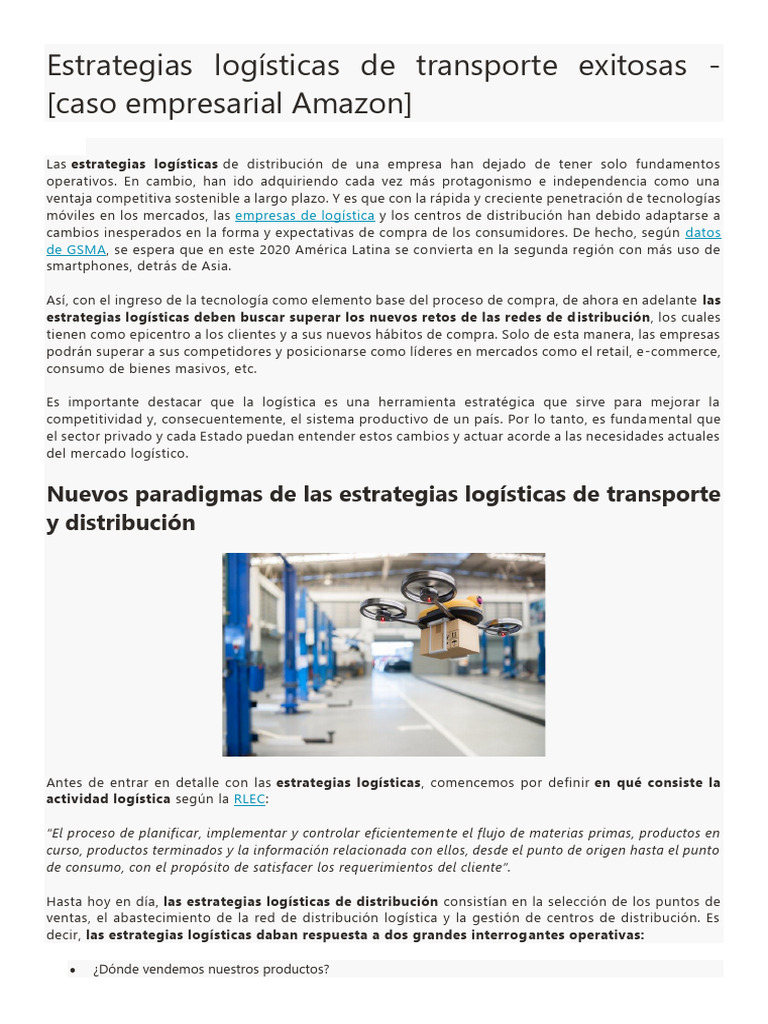 Caso 3 Distribucion de Amazon | PDF | Logística | Cadena de suministro