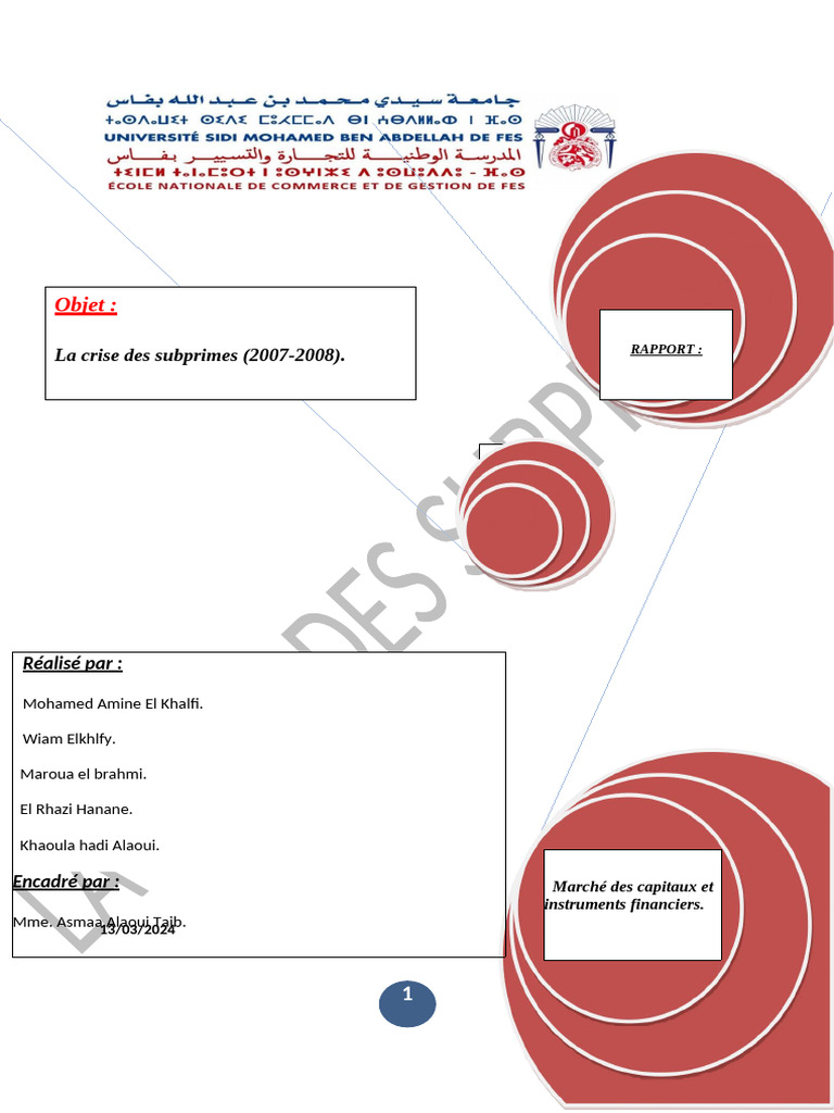 Crise des Subprimes : Causes et Conséquences | PDF | Loi sur la réforme ...