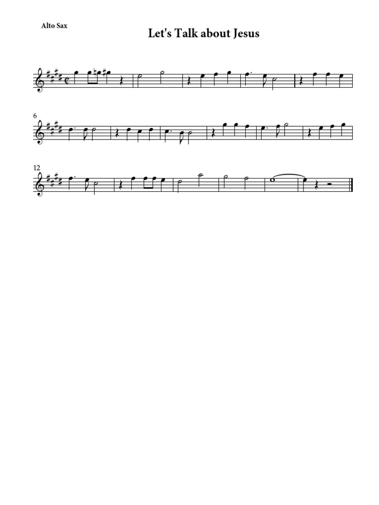 Lets talk about jesus alto sax pdf