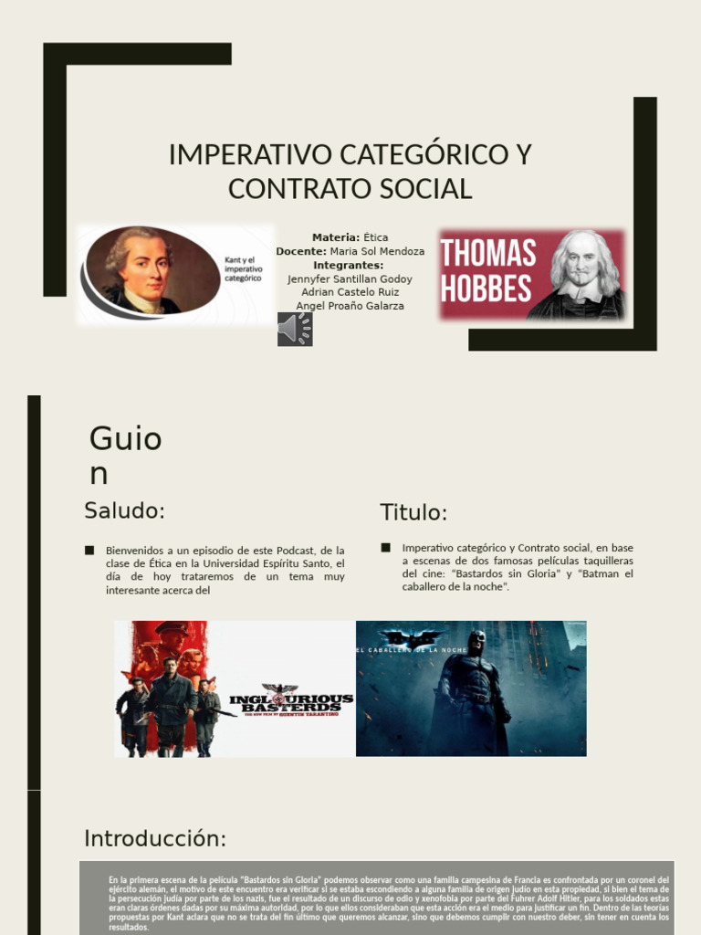 Imperativo Categórico y Contrato Social | PDF | Contrato social | Moralidad