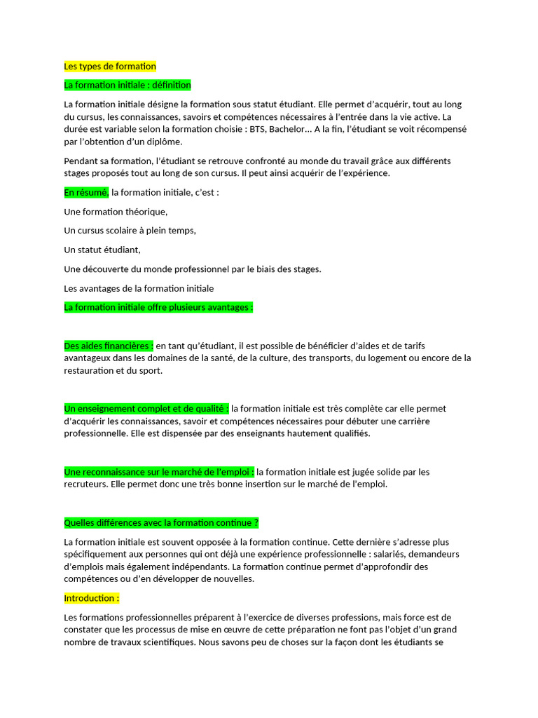 Types de formation professionnelle expliqués | PDF | Business | Recrutement