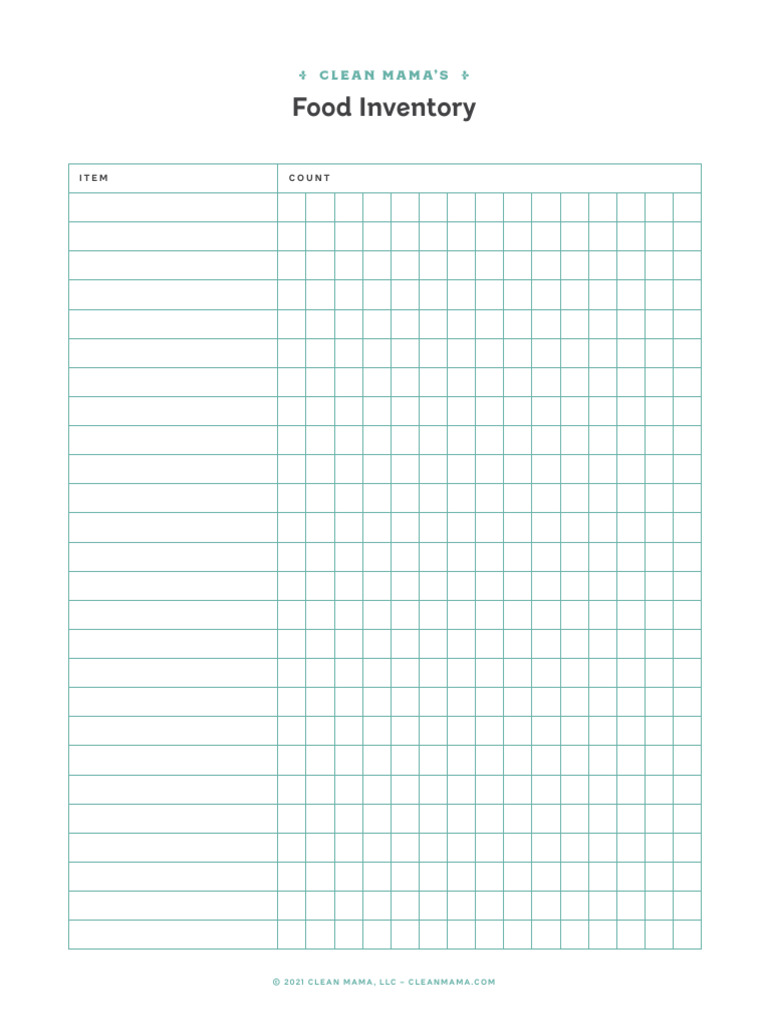 Food Inventory 2021 by Clean Mama | PDF