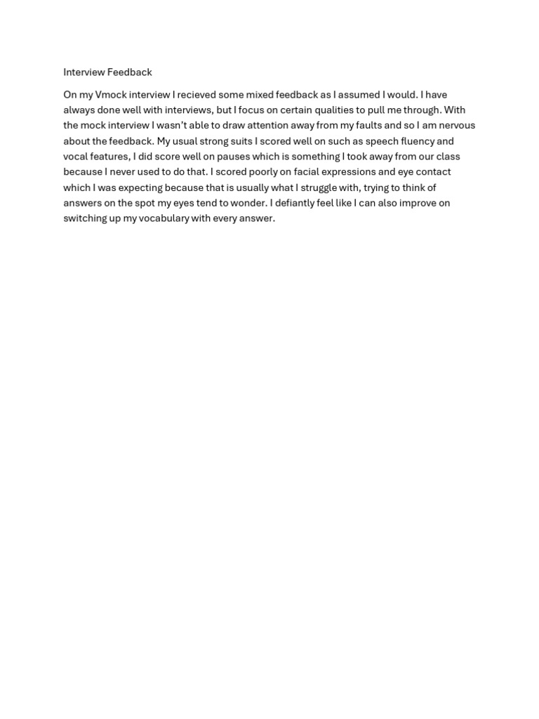 Mock Interview Feedback Insights | PDF