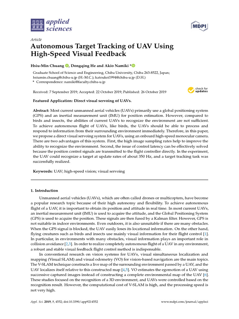 UAV Autonomous Target Tracking System | PDF | Computer Vision ...