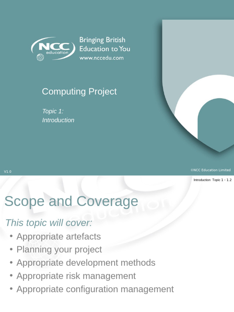 Computing Project Management Guide | PDF | Risk | Databases
