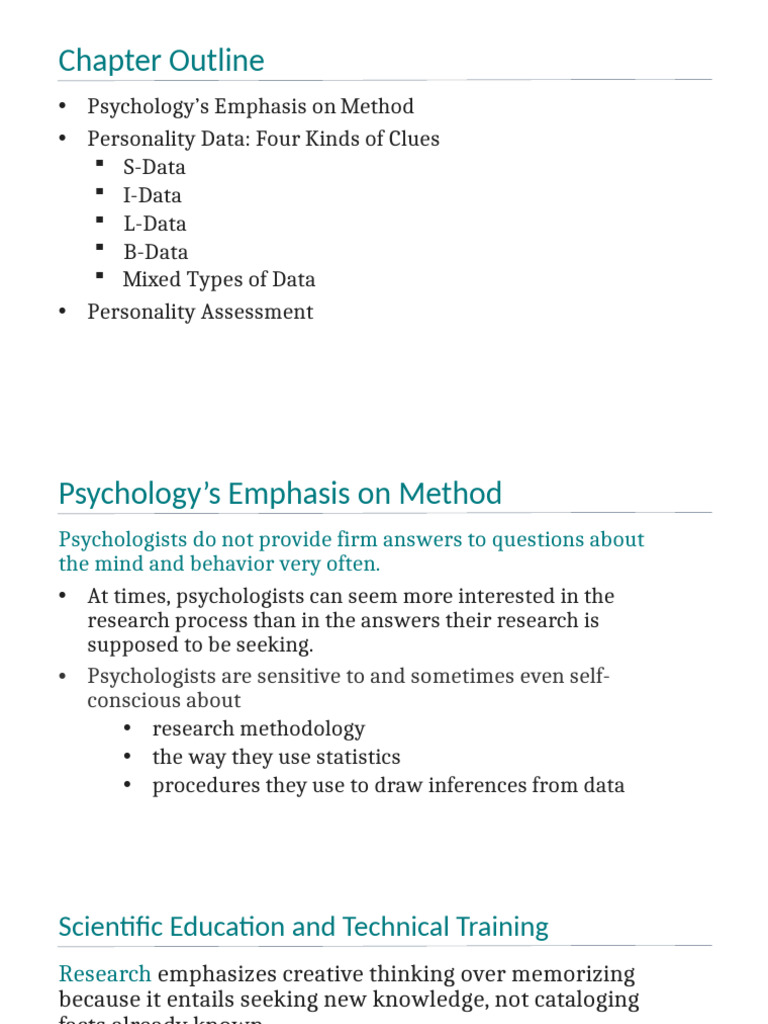 Understanding Personality Data Types | PDF | Psychology | Factor Analysis