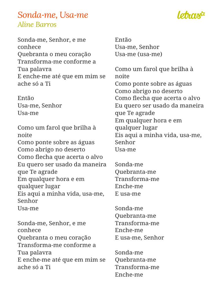 SONDA-ME, USA-ME - Aline Barros (Impressão) | PDF