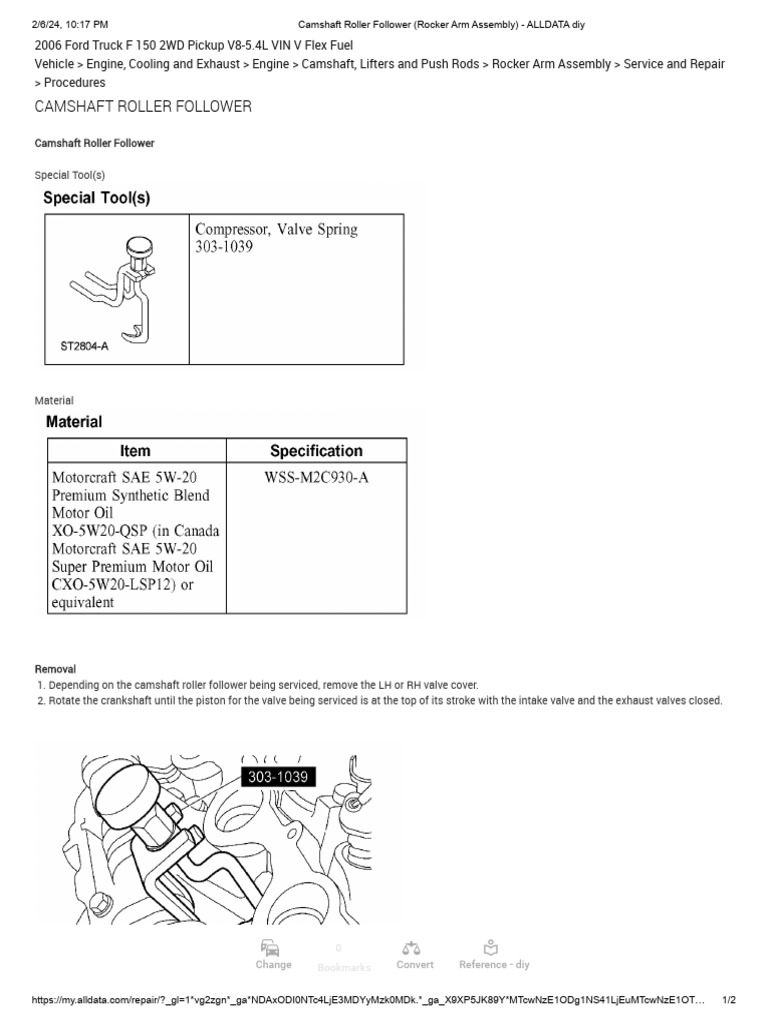 Camshaft Roller Follower (Rocker Arm Assembly) | PDF | Engines ...