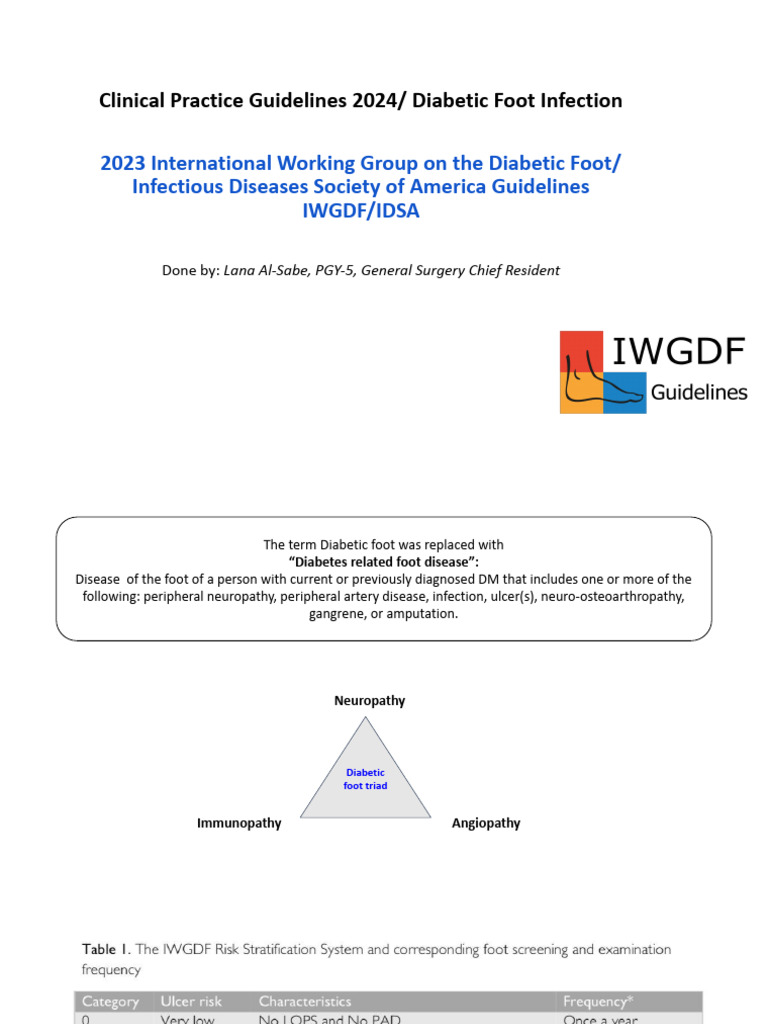 2024 Diabetic Foot Infection Guidelines | PDF | Medicine | Wound