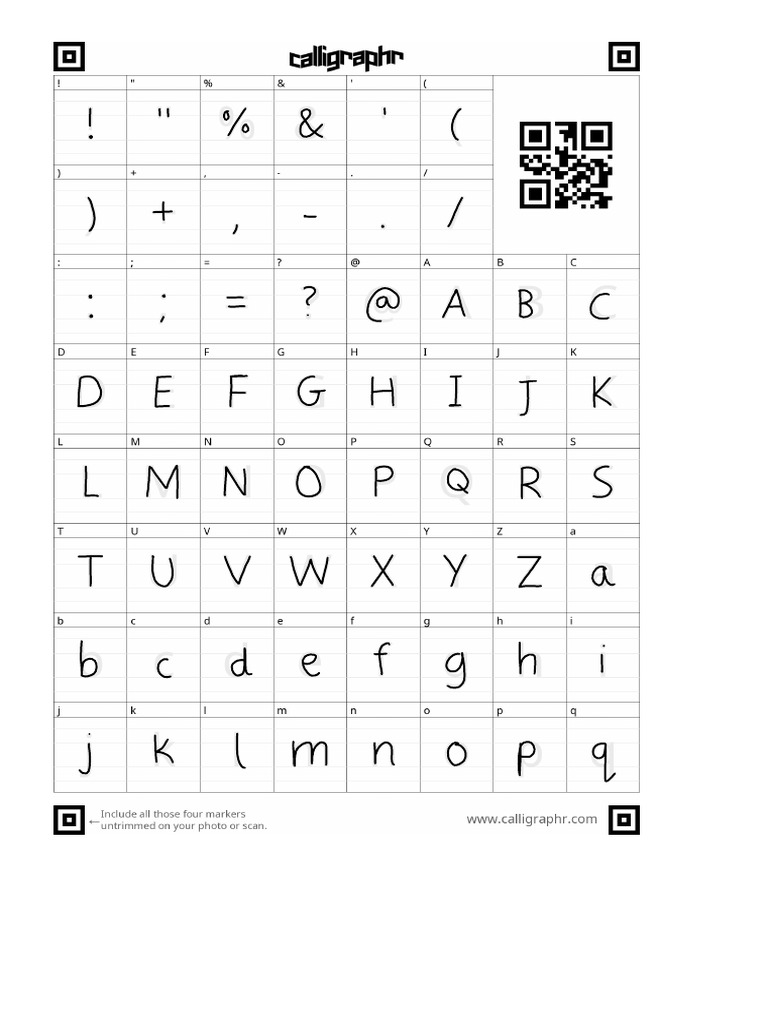 Calligraphr Template PDF
