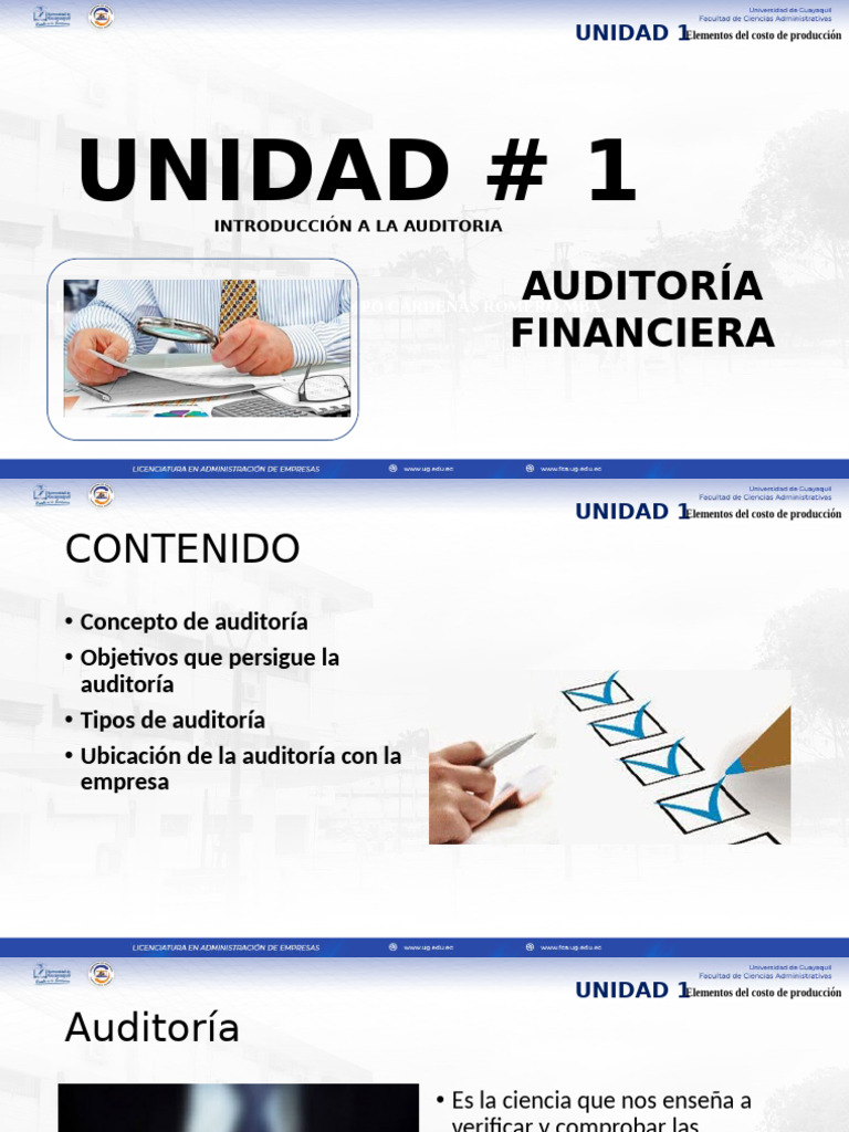 UNIDAD # 1 AUD Financiera | PDF | Auditoría | Contabilidad