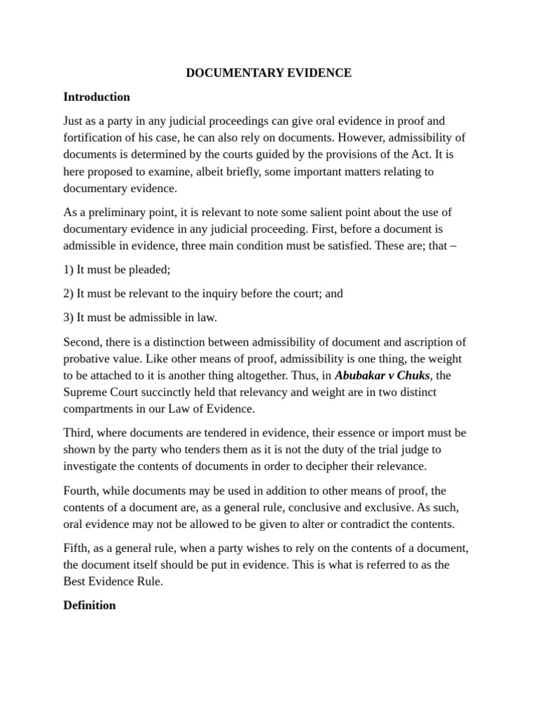 Understanding Documentary Evidence Rules | PDF | Evidence (Law) | Evidence