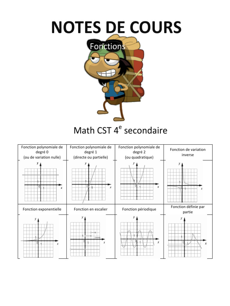 Mathématiques CST : Fonctions et Propriétés | PDF | Mathématiques ...