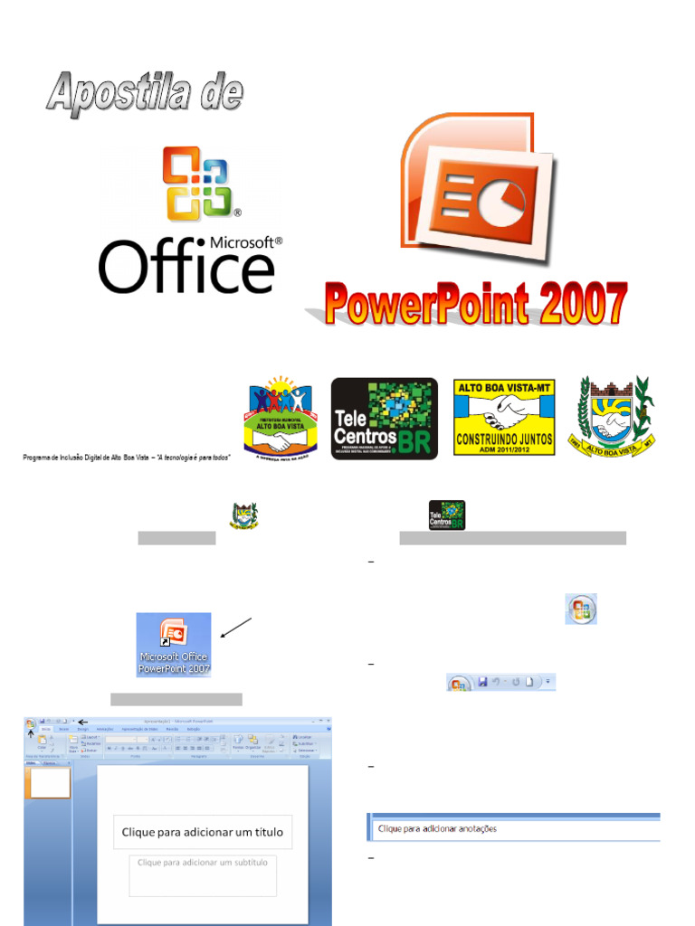 Guia Prático do PowerPoint 2007 | PDF | Janela (informática) | Microsoft