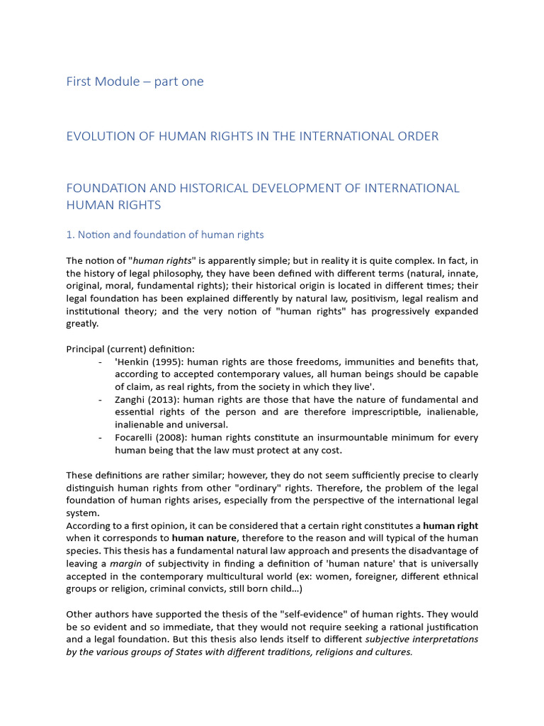 Evolution of Human Rights Overview | PDF | International Humanitarian ...