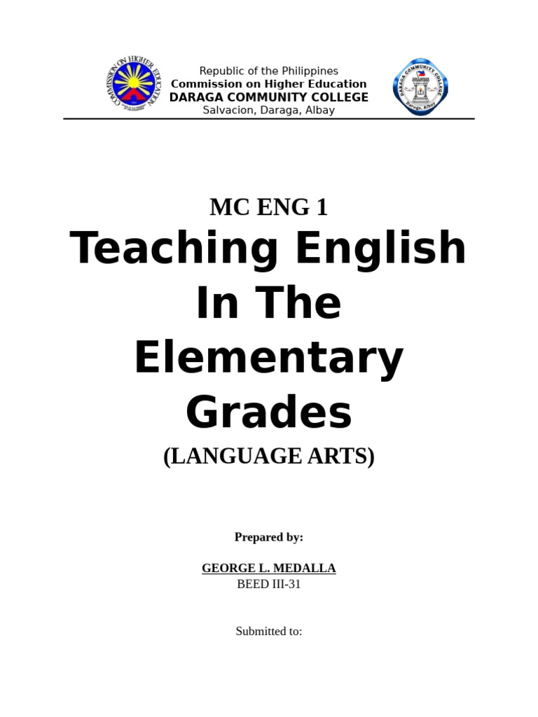 Teaching English in Elementary Grades | PDF | Learning | Teachers