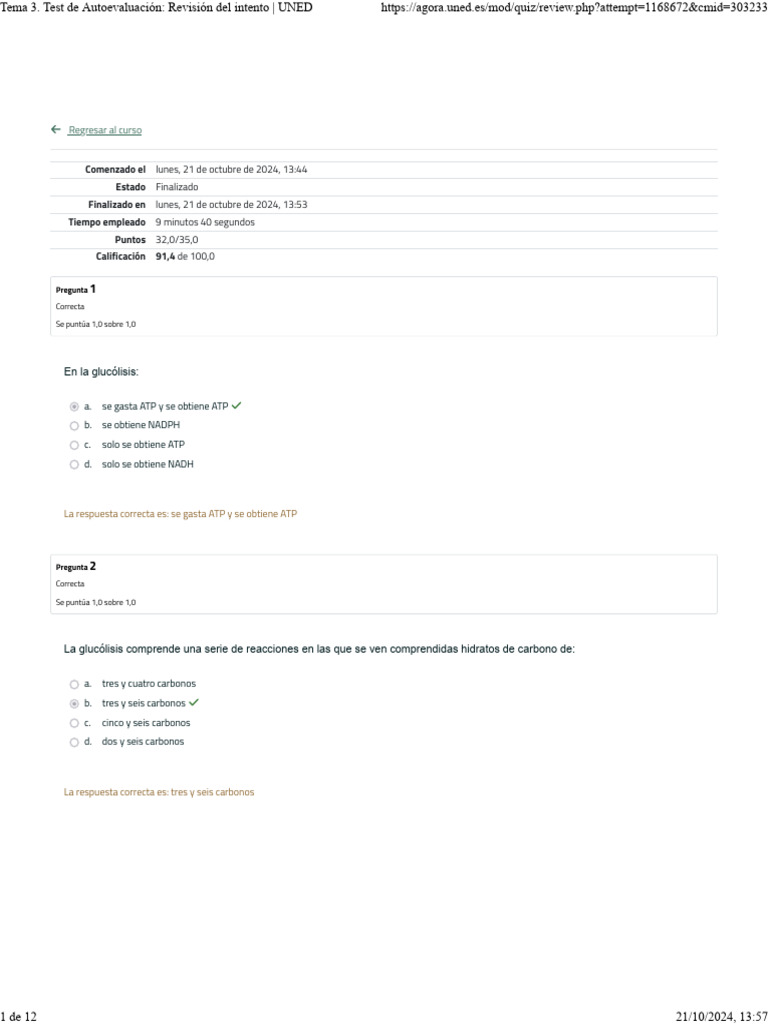 Tema 3. Test de Autoevaluación - Revisión Del Intento - UNED | PDF ...